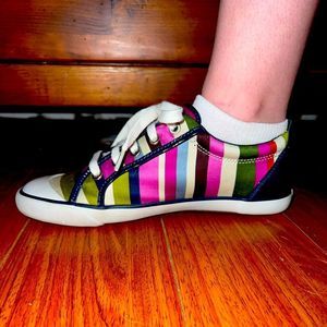 COACH Barrett Striped sneakers immaculate condition size 9